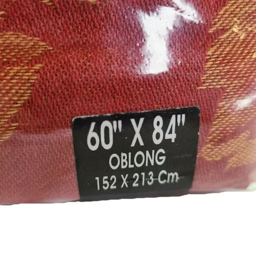 Woodbridge Designs Autumn Tablecloth Dark Orange Fall Leaves 60 x 84 Oblong‎ New